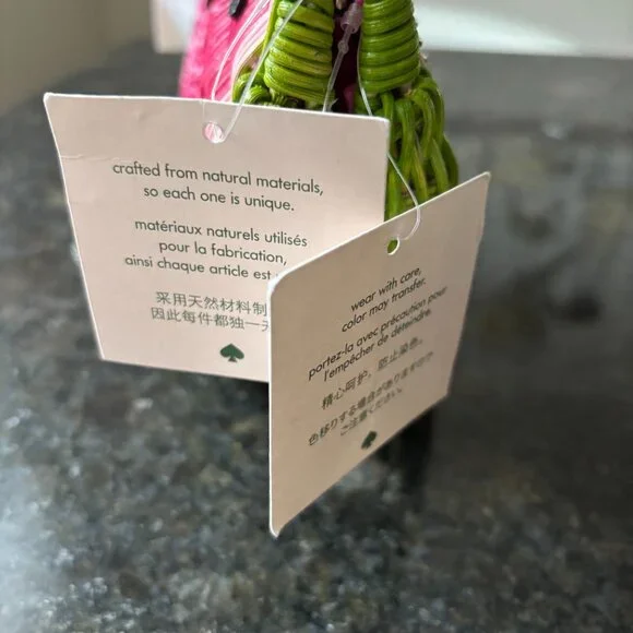 NWT Kate Spade Watermelon Picnic Perfect Crossbody Wicker bag purse - Picture 5 of 9